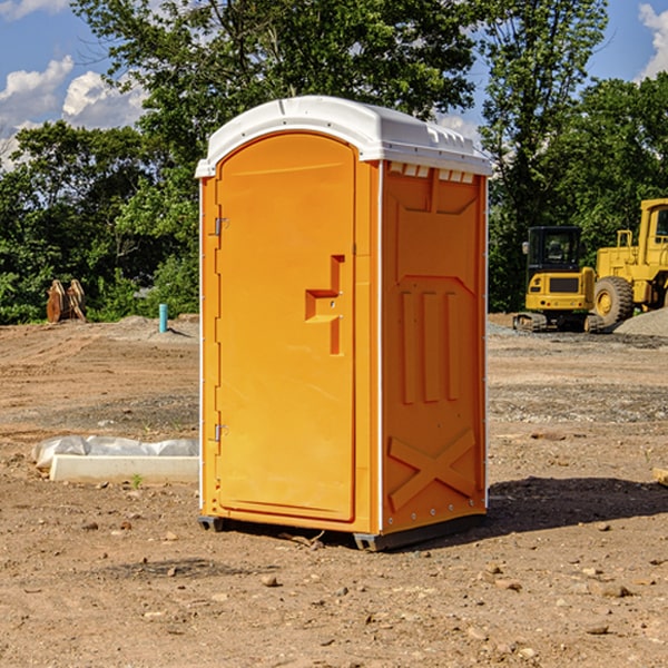 can i customize the exterior of the portable restrooms with my event logo or branding in Farina Illinois